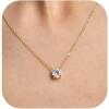 imageWssxc Plated Crystal Solitaire 15 Carat 7mm Cubic Zirconia Dainty Choker Necklace  Gold Necklaces for WomenGold