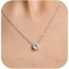 imageWssxc Plated Crystal Solitaire 15 Carat 7mm Cubic Zirconia Dainty Choker Necklace  Gold Necklaces for WomenSilver