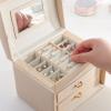 imageJewelry Boxes for Women Premium Leather Large Jewelry Box Organizer with Lock ampamp Keys 5 Storage Spaces 2 Drawers  Necklaces Rings Earrings  Perfect GiftPink