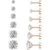imageWSSXC 20G Hypoallergenic Flat Back Earrings for Women Men Silver 14K Gold Stainless Steel Stud Earrings Brithstone Cubic Zirconia Studs Surgical Steel Cartilage Earrings for Sensitive EarsA003Rose Gold