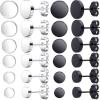 imageHypoallergenic Stud Earrings for Women Men Statement Cartilage Fashion Surgical Steel Helix Earrings Black ampamp White 12 Pairs
